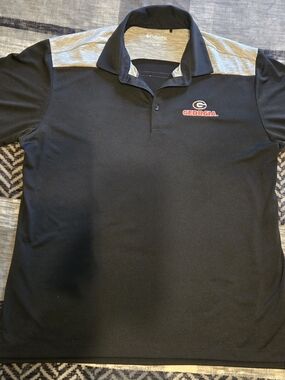Columbia Black Polo with Gray Shoulder Panels and Georgia Logo